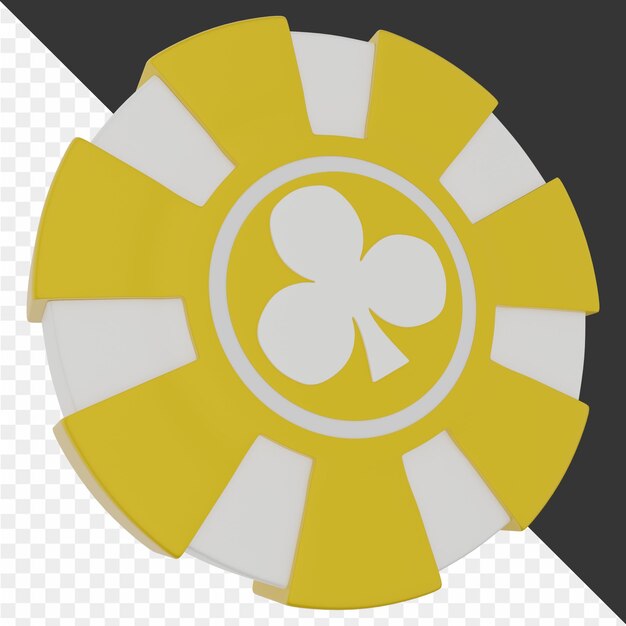 un círculo amarillo y blanco con un trébol en él