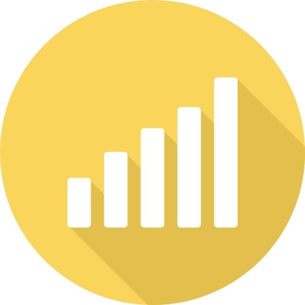 un círculo amarillo con un gráfico en él