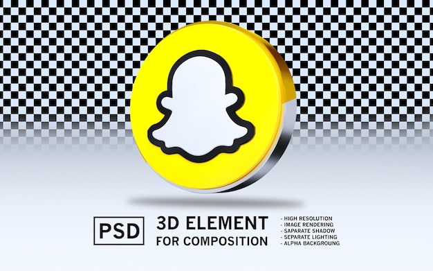 un círculo amarillo con una imagen de un icono 3D en él