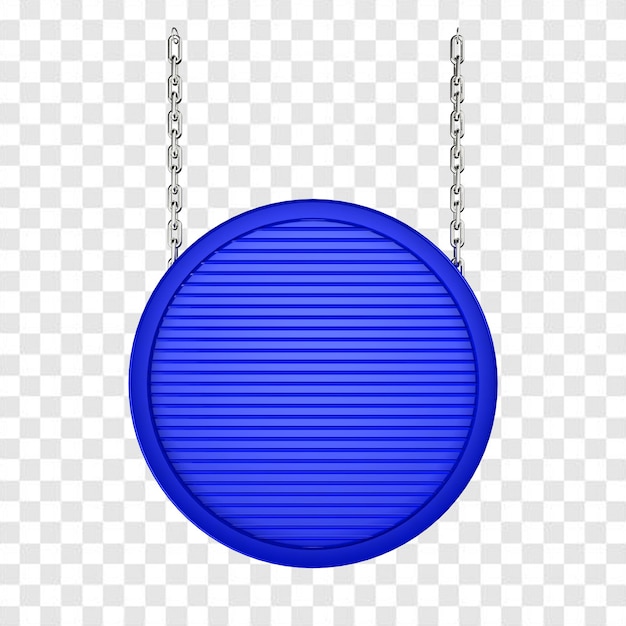 Un círculo azul colgando de una cadena, una cadena, una cadena, una cadena, un png y un psd