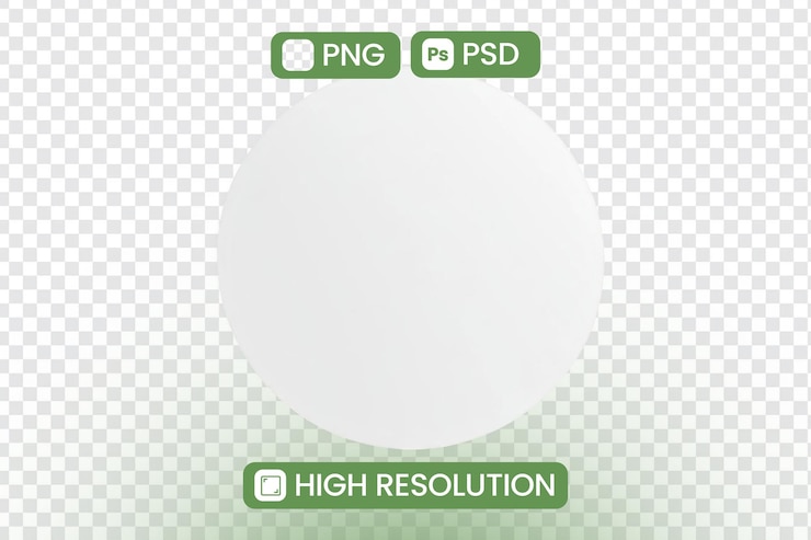 PSD círculo blanco en fondo transparente con tema de recursos gráficos de alta resolución