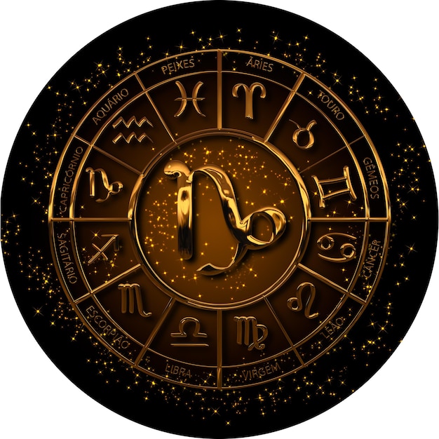 CÍRCULO DE SIGNOS DOURADOS DO ZODÍACO_CAPRICÓRNIO