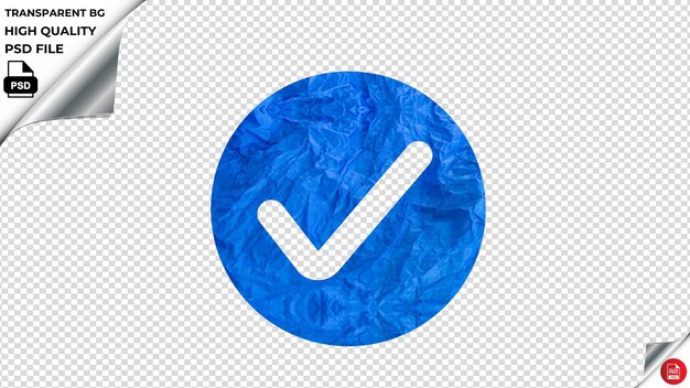 PSD círculo de verificação papel azul psd transparente