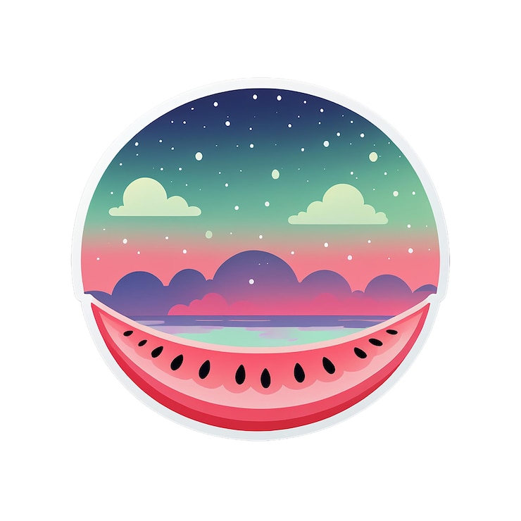 PSD un círculo con una imagen de un mar y nubes con la luna en el fondo