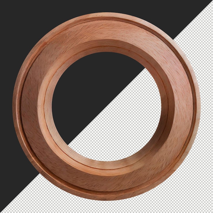 PSD un circulo de madera está hecho de madera y tiene un círculo de madera en él