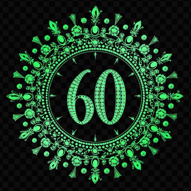 PSD un círculo verde con hojas verdes y un círculo verdes con las palabras 50 en él