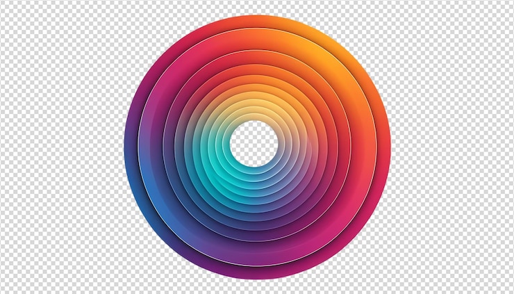 PSD círculos de arco iris concéntricos con efecto de gradiente