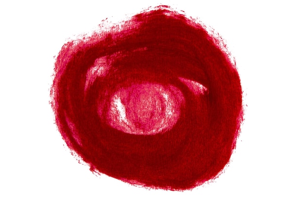 Círculos hechos de pintalabios rojo o lápiz labial en un fondo vacío