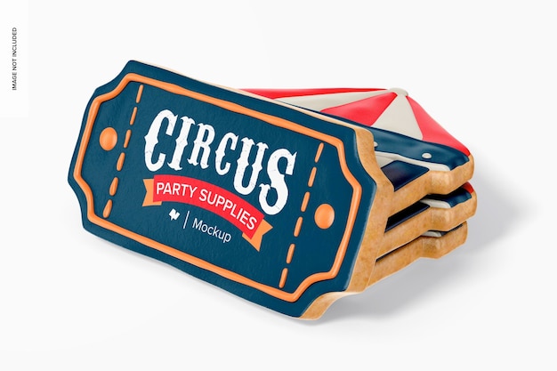 Circus Party Cookies Mockup gestapelt