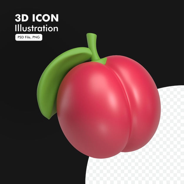 ciruela, fruta, 3d, icono