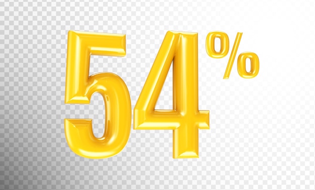 Číslo Žlutá 3D Render