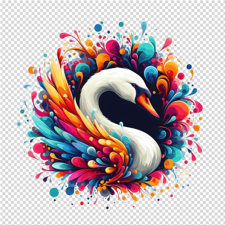 PSD un cisne con la palabra cisne en él