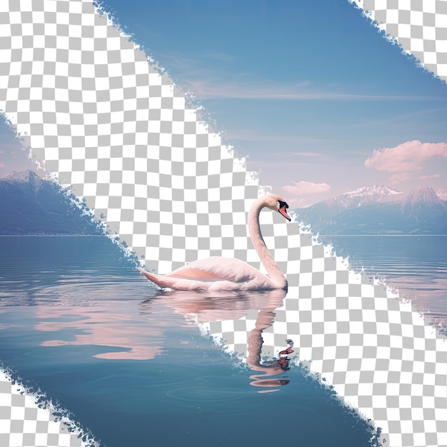 PSD un cisne solitario en el lago thun