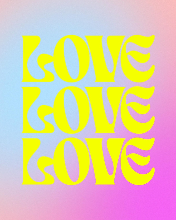 PSD citas de amor diseño de tipografía plantilla de publicación de instagram