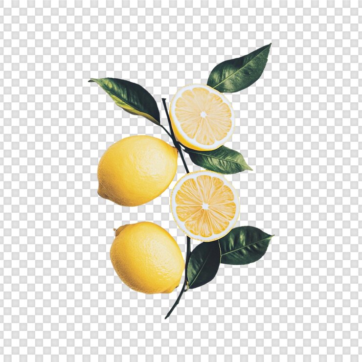 PSD citron isolé sur un fond transparent