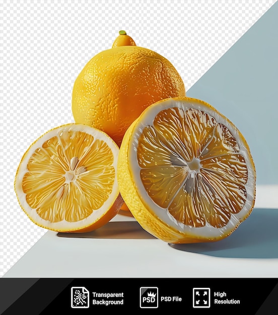 Citron Isolé Des Fruits Sur Un Fond Transparent Contre Un Mur Bleu Avec Une Ombre Sombre Au Premier Plan Png