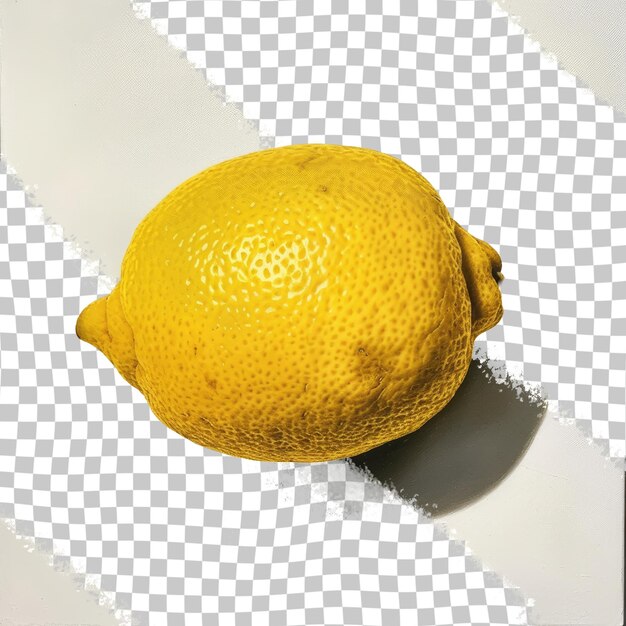 PSD un citron sur un papier avec un fond blanc