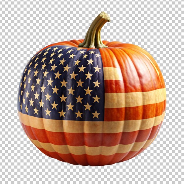 PSD une citrouille avec un drapeau américain