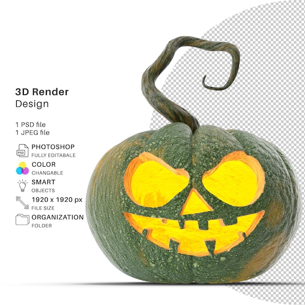 Citrouille Halloween Modélisation 3d Fichier Psd Réaliste Citrouille Halloween