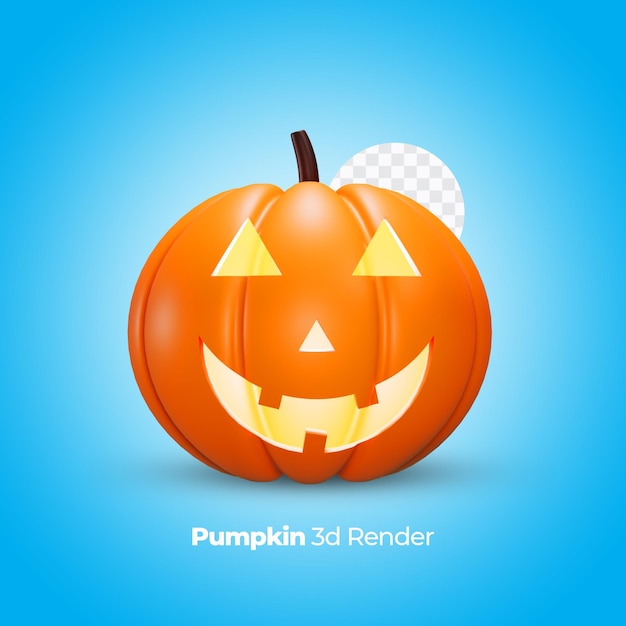 PSD citrouille d'halloween de rendu 3d