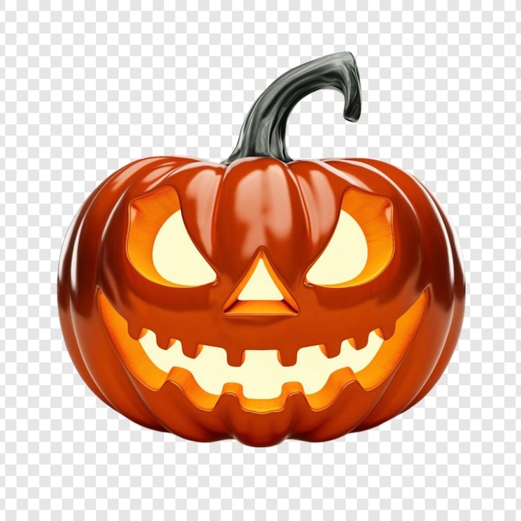 PSD une citrouille d'halloween avec un visage dessus