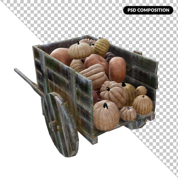 PSD citrouille d'helloween isolée en 3d