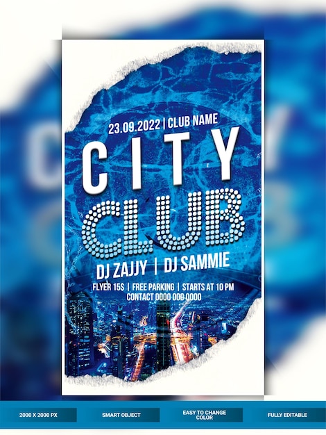 PSD city club party instagram web banner vorlage