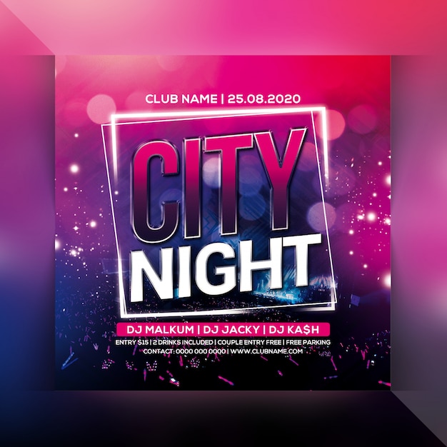 City night party flyer