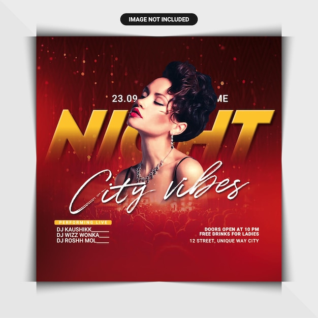 City vibes nachtclub party flyer