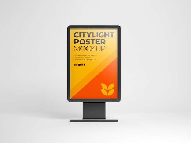 Citylight-plakatmodell mit bearbeitbarer hintergrundfarbe