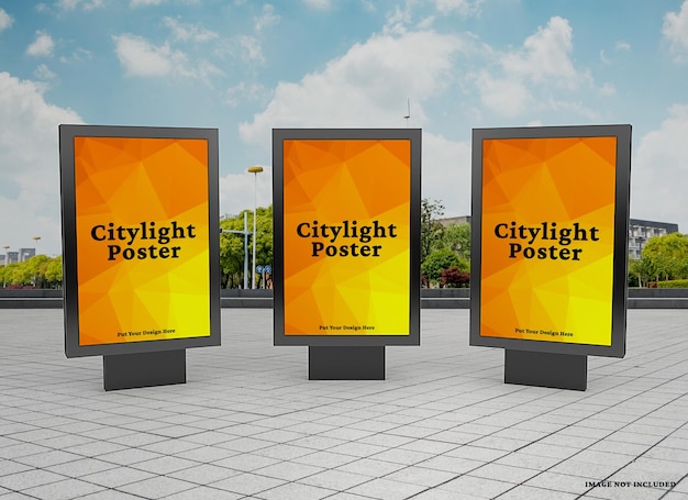 Citylight-poster-modell im freien