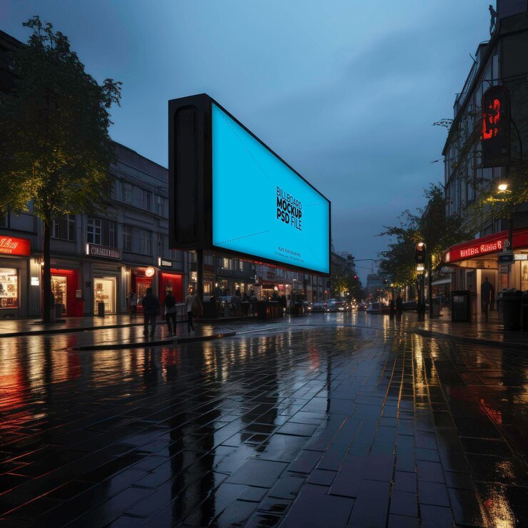 PSD ciudad famosa por sus vallas publicitarias vibrantes y señalización luminosa áreas como shibuya y shinjuku
