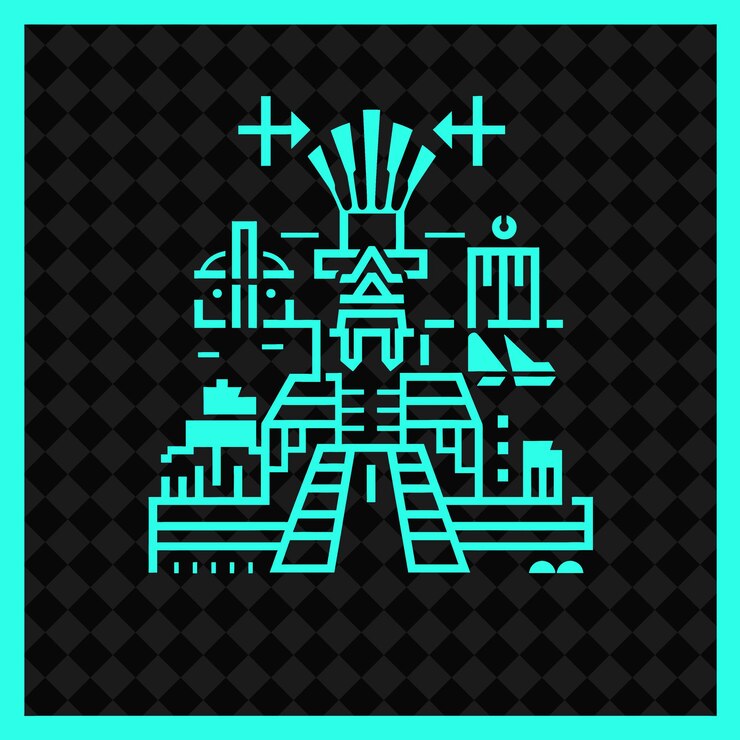 PSD la ciudad prehispánica de xochicalco con diseño abstracto sty creative méxico diseño vectorial de símbolos