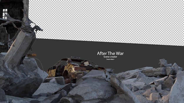 PSD ciudades en ruinas después de la guerra ciudades dañadas