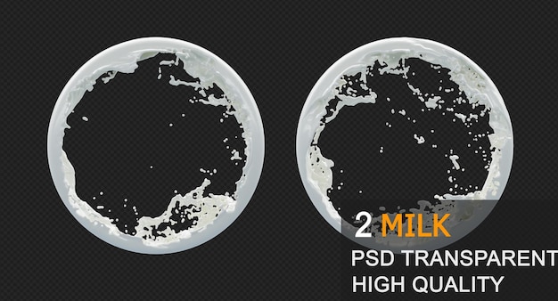 Éclaboussure De Lait Avec Conception Isolée De Gouttelettes PSD Premium