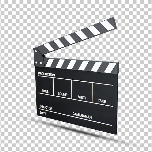 Clapper Board für Film-PSD-Datei mit transparentem Hintergrund