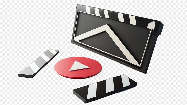 PSD clapperboard con botón de reproducción