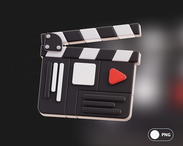 PSD clapperboard dispositivo e ferramentas de produção de filmes ilustração 3d