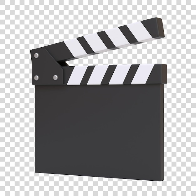 Claqueta aislada sobre fondo blanco Concepto creativo minimalista Ilustración de representación 3D
