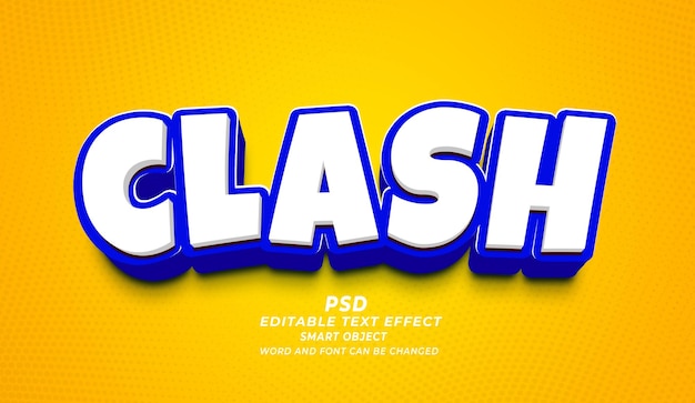 Clash 3d effetto testo modificabile Photoshop PSD Style