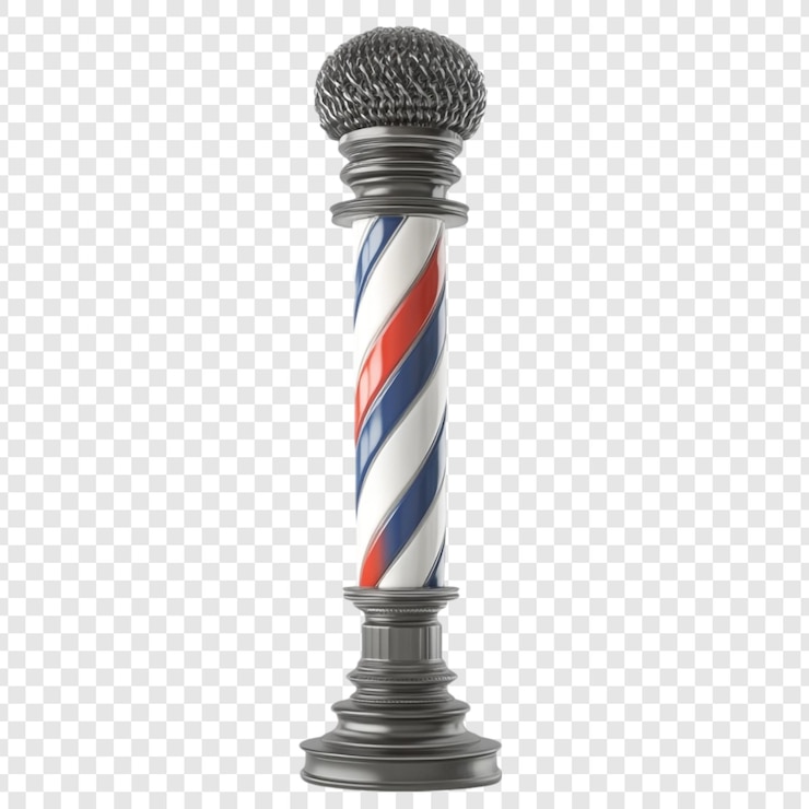 PSD el clásico bastón de barbero, un símbolo atemporal de la peluquería