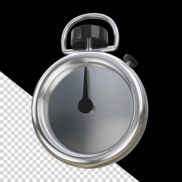 Clásico cronómetro diseño gráfico plata concepto materiales renderizado en 3D