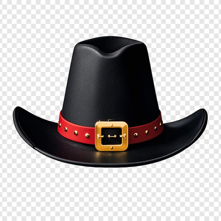 PSD el clásico sombrero de peregrino negro de fondo transparente