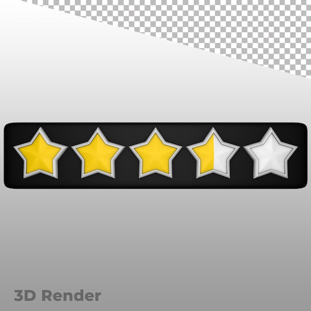Clasificación de estrellas de renderizado 3D
