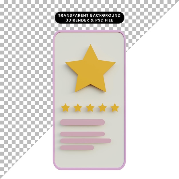 PSD clasificación de ilustración 3d en smartphone