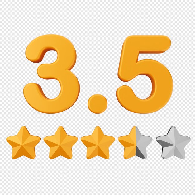 Clasificación de retroalimentación 3D estrella tres punto cinco