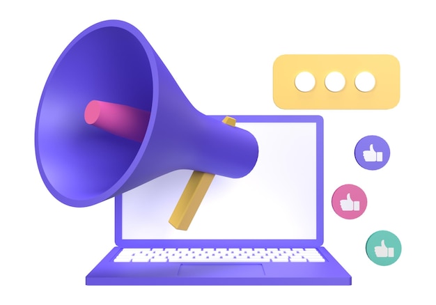 Classe de Marketing Digital Ilustrativa 3D roxo e rosa Instagram Post