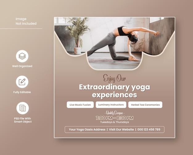 Classe de meditação de ioga Modelo de postagem de mídia social