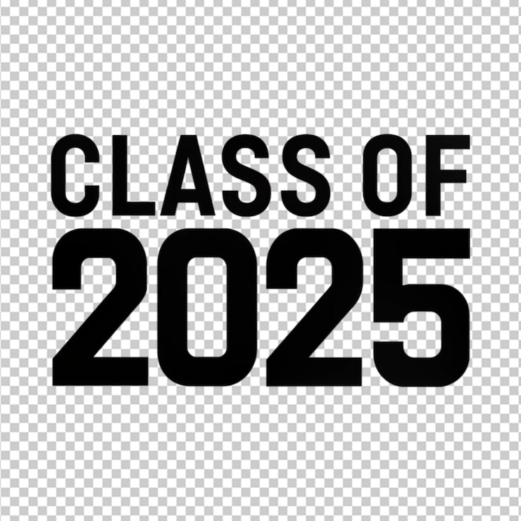 PSD classe preta simples de 2025 em fundo transparente