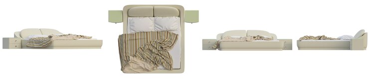 PSD classic bed interior decoration set in 3d rendering
